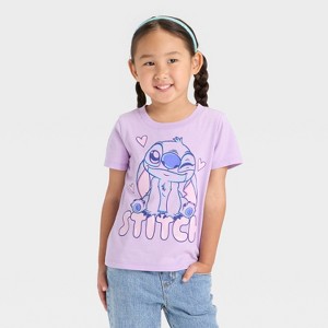 Toddler Girls' Lilo & Stitch T-Shirt - Purple - 1 of 3