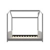 Twin Size Velvet House Bed Wood Bed Gray - 4 of 4