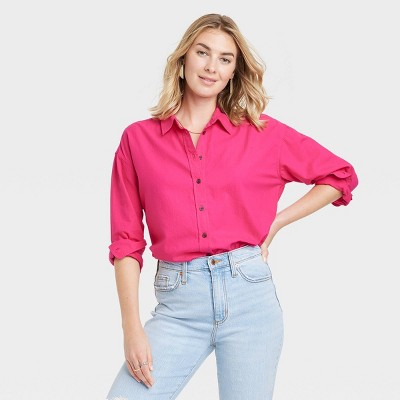 🆕 Universal Thread womens long sleeve classic fit button-down