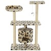 vidaXL Cat Tree Beige with paw prints - 3 of 4