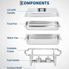 8QT Chafing Dishes for Buffet Set, Warmers Set with Lid & Foldable Frame, Rectangular Stainless Steel Chafer Food Warmer for Parties Wedding - 4 of 4