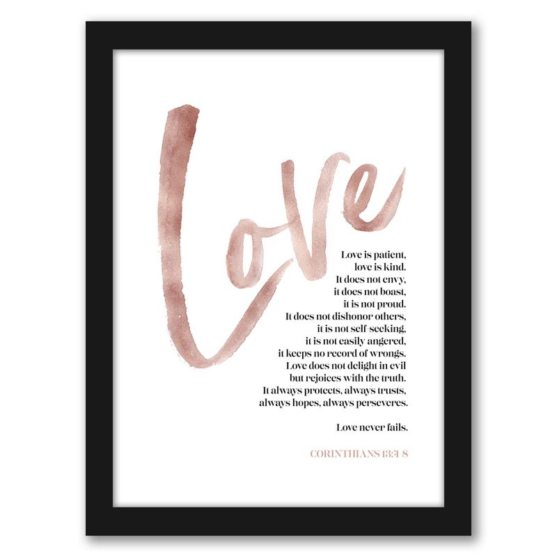 Americanflat Motivational Love Is Patient By Elena David Black Frame Wall Art, 1 of 8