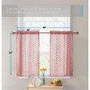 HLC.ME Herringbone Lace Sheer Kitchen Cafe Curtain Tiers for Small Windows & Bathroom - 3 of 4