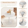 Lirago 31.4"W * 31.4"D * 28.9"H Medieval White Marble Round Dining Table with Metal Base-Compact 2-3 Seater - 3 of 4