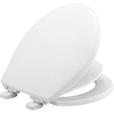 White Plastic Round Toilet Seat with Built-In Potty Training