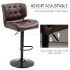 Brown Adjustable Bar Stools Set of 2 High Bar Stools with Thick Cushioned Metal Footstool - 3 of 4