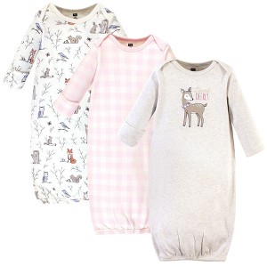 Hudson Baby Infant Girl Cotton Gowns, Enchanted Forest, Preemie-Newborn - 1 of 2