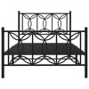 vidaXL Metal Bed Frame without Mattress with Footboard Black 39.4"x78.7" - 4 of 4
