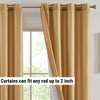 HLC.ME Jefferson Faux Silk Semi Sheer Light Filtering Microfiber Lined Grommet Lightweight Window Curtains, 2 Panels - 2 of 4