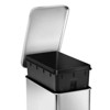 LunaLulinlk 10L Profile Step Trash Can Brushed Stainless Steel - 3 of 4