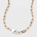 Baroque Pearl Pendant Necklace - A New Day™ Gold