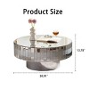 30.9'' Round Mirrored Coffee Table with Crushed Diamond Edge,Silver Glass Top Luxury Glam Accent Table for Living Room-Baofuwish - 4 of 4