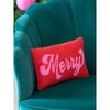 Shiraleah Pink and Red "Merry" Christmas Pillow - 2 of 3