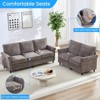 Mjkone 2 Piece Living Room Sofa Set with Riveted Design,Chenille W76''3-Seater Sofa Couch with W53''Loveseat Sofa - 4 of 4