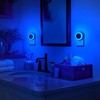 YANSUN 2-Pack 0.6W Plug-in Light-Controlled Night Light, Blue Light with Blue Shade, U.S. Two-Prong Plug - 3 of 4