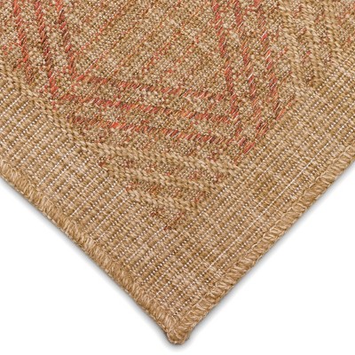 Terracotta Geometric Flat Woven Indoor/Outdoor Rug 3'3" x 4'11"