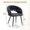 Set of 2 Modern Velvet Dining Chairs with Metal Legs, Stylish Accent Chairs for Kitchen, Dining Room, or Living Areas-Panipeachy - 4 of 4