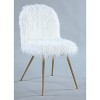 Roundhill Furniture Ravni Faux Fur Accent Chair with Ottman - 4 of 4