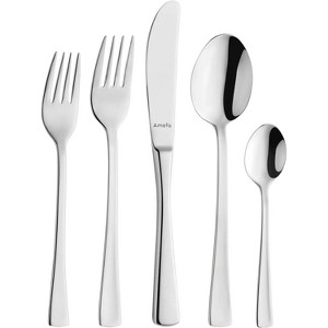 Amefa Atlantic 20-Piece 18/10 Stainless Steel Flatware Set, High Gloss Mirror Finish, Silverware Set Service for 4, Rust Resistant Cutlery - 1 of 4