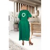 LEELA Women's Summer Maxi Nightdress Cover Up Gown Caftan Loungewear Dashiki House Dresses for Women 3X-4X Green, Polka Dots - 2 of 4