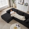 Mocamel Modern Chenille Upholstered Sectional Sofa, Modular 108 L Shaped, 6 Pillows, Free Combination for Living Room Bedroom - 3 of 4