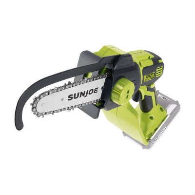 Sun Joe 24V-HCS-LTE Cordless Chainsaw, Handled Pruning Saw Kit, Battery and Charger - Green