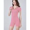 DOMETOUR Zippered One Piece jumpsuit Short Sports Yoga Jumpsuit for Women - 2 of 4