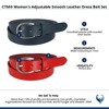 CTM Women's Adjustable Smooth Leather Dress Belt Set - 2 of 3