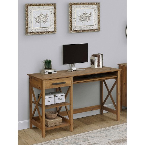 allen + roth 44-in Brown Rustic Writing Desk in the Desks department at