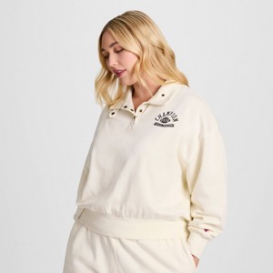 Champion Women's Long Sleeve Fleece 1/4 Snap Cropped Pullover - 1 of 4