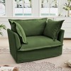 Dexmalle Green Slip-covered Comfy  Sofa with 1 Big Back Cushion and 2 Big Toss Pillows - 3 of 4