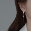 Sterling Silver Star Dangle Earrings: CZ Threader Tassel Earrings for Women & Teens - 2 of 4