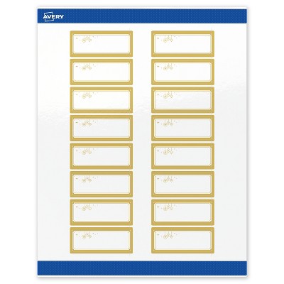 Avery Labels, 1" x 2-5/8", Gold-Metallic Ornaments, Glossy, 160ct