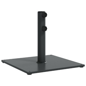 vidaXL 37.5 lb Square Parasol Base for Ø1.3/1.5"/1.9" Poles - Steel Dark Gray Umbrella Stand with Double Knob and Adjustable Foot Pads - 1 of 4