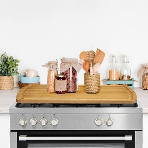 Bamboo Cutting Board 30" x 20", Noodle Board Stove Cover, Extra Large Cutting Board for Kitchen - 1 of 4