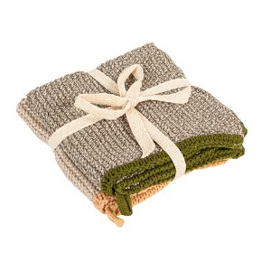Storied Home Square Cotton Knit Dish Cloth (Set of 2) - 1 of 4