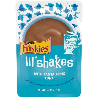 Purina Friskies Lil' Shakes with Tantalizing Tuna Flavor Puree Lickable Topper Wet Cat Food - 1.55oz