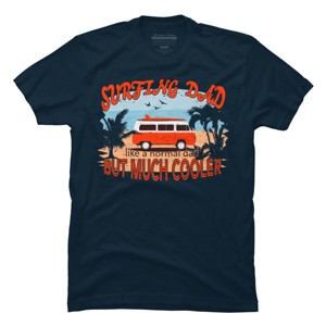 Men's Design By Humans Surfing Dad Like A Normal Dad But Cooler By T-Shirt - 1 of 2