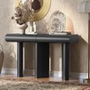 Gulches 47.6" Modern Painted Entryway Table - 2 Curved Drawers, Geometric Legs, Black, for Living Room, Bedroom - 2 of 4