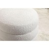 Sapphtopaz Velvet Upholstered Ottoman Bench, Footstool with Soft Cushion and Wood Frame, Round Ottoman, Entryway Padded Footstool, Footrest Stool - 2 of 4