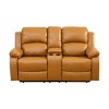 MAYEERTY Reclining Loveseat, 2-Seat Wear-Resistant Fabric Recliner with Storage & Cup Holders for Living Room, Ginger - 4 of 4