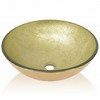 vidaXL Basin Tempered Glass 16.5 in. Gold - 3 of 4
