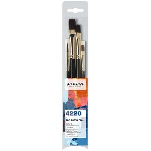 da Vinci TOP-ACRYL Red-Brown Brushes, Synthetic, Oil & Acrylic, 4 Brush Set - 1 of 3