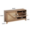 Rattan Shoe Storage Bench Entryway, Shoe Cabinet Bench Narrow Shoe Organizer, Rustic Oak Rattan - 2 of 4