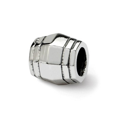 Black Bow Jewelry Sterling Silver Polished Grooved Bali Bead Charm