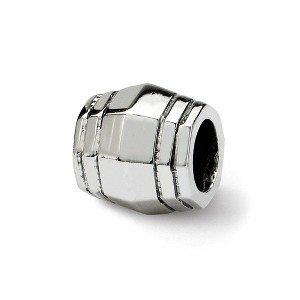 Black Bow Jewelry Sterling Silver Polished Grooved Bali Bead Charm - 1 of 3