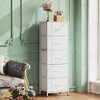 5-Drawer Tall Fabric Dresser with Wood Top, Storage Organizer Chest for Bedroom, Closet, Hallway, Sturdy Steel Frame - 2 of 4