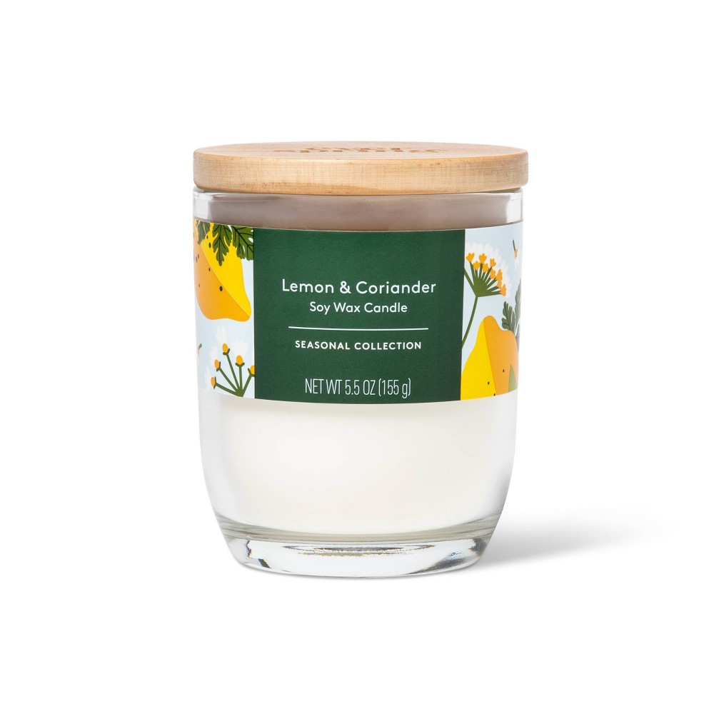 Flame Candle - Lemon & Coriander - 5.5oz - Everspring™ Set 4