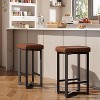 Bar Stools Set of 4, 24.6" Upholstered Counter Height Bar Stools with Metal Frame & Footrest, Modern Backless Kitchen Barstools with PU Leather - 4 of 4