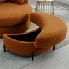 Hrinhom 32.7" W Crescent Storage Ottoman,Modern Footstool with Metal Legs - 2 of 4